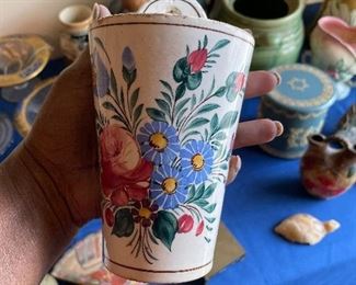 Antique pottery wall pocket