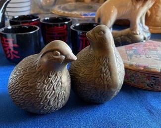 Vintage brass birds