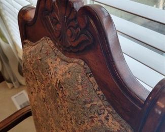 Very ornate and Beautiful dining set purchased at Nebraska Furniture Mart 6 chairs and 2 Captains chairs