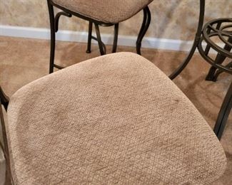 Bar Height Glass Top Table and 4 cloth chairs