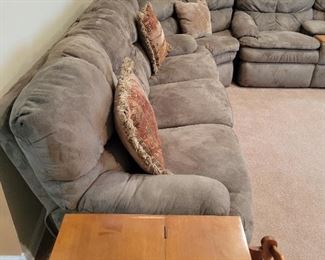 Large Olive sectional and recliner by Bassett