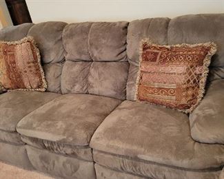 Large Olive sectional and recliner by Bassett