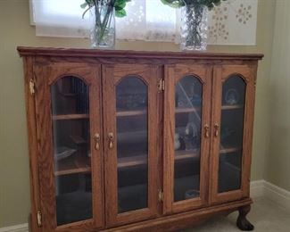 Stunning wood curio cabinet 50 1/4" W x 14" D x 42 1/4" H