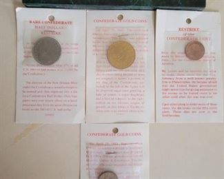Buffalo nickels, confederate gold coin RESTRIKES, Confederate half dollar coin RESTRIKES