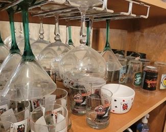 Assorted back bar glassware