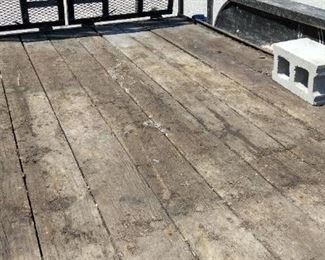 The 16-foot utility trailer has a 10-inch hole in the ramp and the wheel is broken on the  trailer jack  and the tailgate is slightly bent.