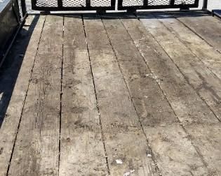 The 16-foot utility trailer has a 10-inch hole in the ramp and the wheel is broken on the  trailer jack  and the tailgate is slightly bent.