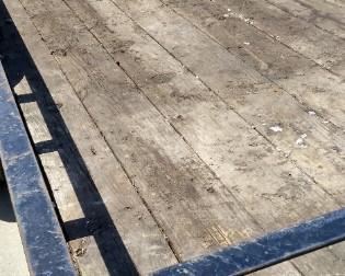 The 16-foot utility trailer has a 10-inch hole in the ramp and the wheel is broken on the  trailer jack  and the tailgate is slightly bent.