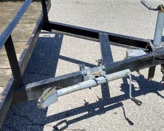 The 16-foot utility trailer has a 10-inch hole in the ramp and the wheel is broken on the  trailer jack  and the tailgate is slightly bent.