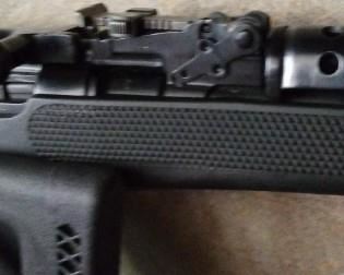 Russian SKS modified with synthetic folding stock