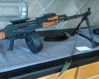 Romanian RPK with wood stock and drum mag
