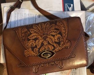 Leather Mexican tooled handbags