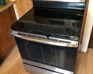Stainless steel and black cookstove