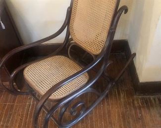Antique cane rocker