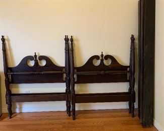 Two twin headboards/footboards and rails. 