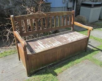 TEAK outdoor storage bench