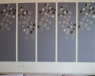 Spectacular oversized floral art panels