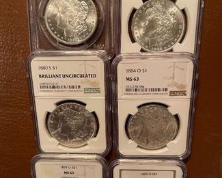 Graded MORGAN SILVER Dollars