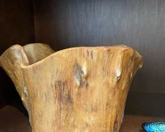 Burl Wood Carved Bowl