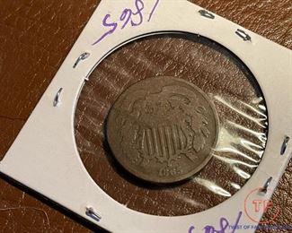 1865 "Fancy 5" 2 Cent Piece