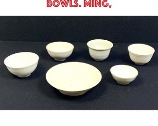 Lot 5 6pcs Chinese Porcelain Bowls. Ming,