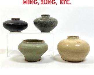 Lot 21 5pcs Chinese pots. Yuan Ming, Sung, etc. 