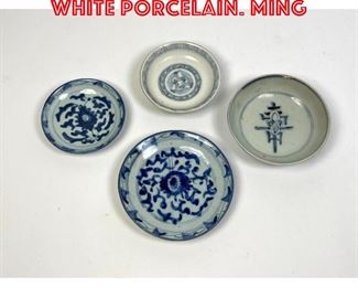 Lot 31 4pcs Chinese Blue and White Porcelain. Ming