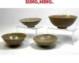 Lot 35 4pcs Chinese Bowls. Yaun Sung,Ming. 