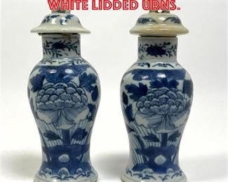 Lot 80 Pr. Kang Xi Blue and white lidded urns. 
