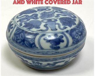 Lot 91 Antique Chinese blue and white covered jar