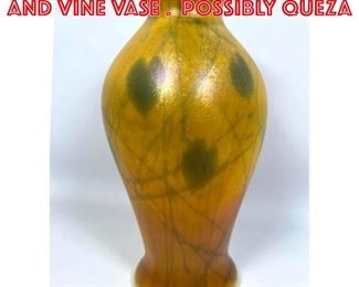 Lot 113 Antique Art Glass Heart and Vine Vase . Possibly Queza