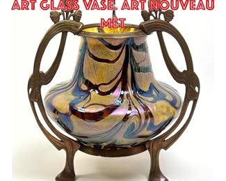 Lot 115 Art Nouveau Loetz style Art Glass Vase. Art Nouveau Met