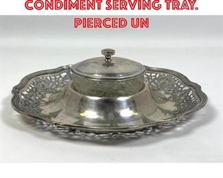 Lot 120 Sterling and Crystal Condiment Serving Tray. Pierced un