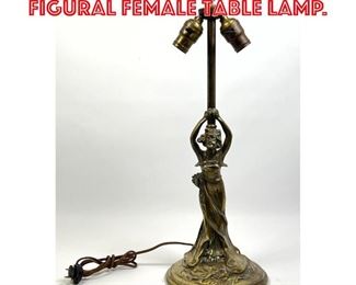 Lot 148 Art Nouveau Metal Figural Female Table Lamp. 