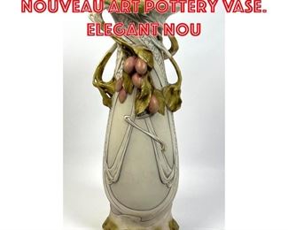 Lot 150 18 ROYAL DUX Art Nouveau Art Pottery Vase. Elegant Nou