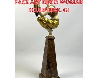Lot 151 Chiparus style Carved Face Art Deco Woman Sculpture. Gi