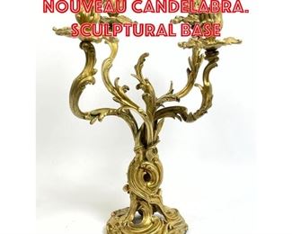 Lot 170 Elaborate Brass Art Nouveau Candelabra. Sculptural base