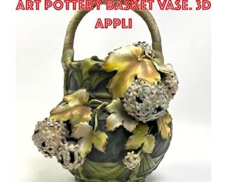 Lot 201 ROBERT HANKE Austrian Art Pottery Basket Vase. 3D Appli