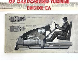 Lot 207 Original Illustration of Gas Powered Turbine Engine Ca
