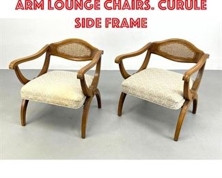 Lot 226 Pr Caned Back Open Arm Lounge Chairs. Curule Side Frame