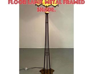 Lot 235 Stained Glass Shade Floor Lamp. Metal framed shade. 