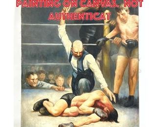 Lot 243 Signed Geo Bellows Painting on Canvas. Not Authenticat