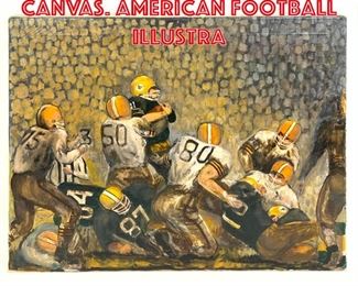 Lot 244 Unsigned Painting on Canvas. American Football Illustra