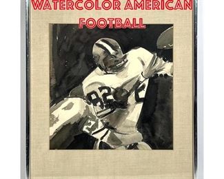 Lot 246 Illegibly Signed Watercolor American football