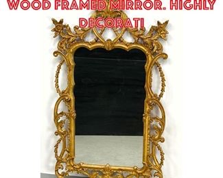 Lot 254 Italian Gilt Carved Wood Framed Mirror. Highly decorati