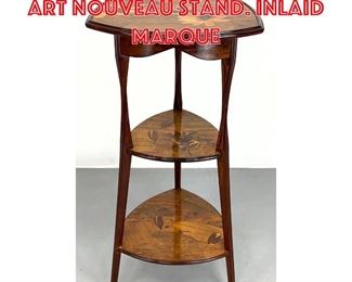 Lot 271 Signed LOUIS MAJORELLE Art Nouveau Stand. Inlaid marque