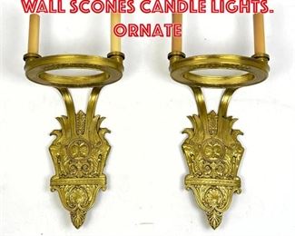 Lot 277 Pr STERLING BRONZE Co Wall Scones Candle Lights. Ornate
