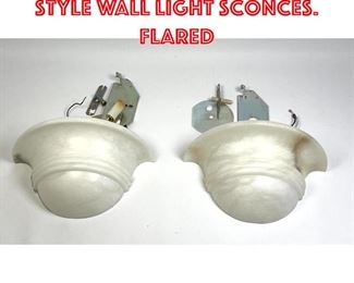 Lot 299 Pr Alabaster Art Deco style Wall Light Sconces. Flared 