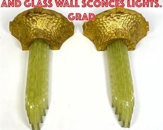 Lot 300 French style Bronze and Glass Wall Sconces Lights. Grad