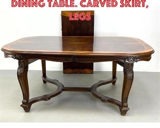 Lot 307 Banded Inlaid Antique Dining Table. Carved skirt, legs 